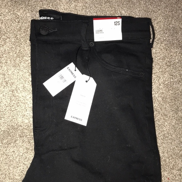 Black High Rise Ripped Jeggings from Express - Picture 4 of 6